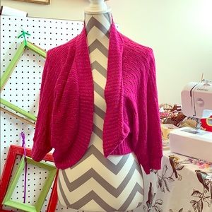 Dark pink, sparkly shrug xl